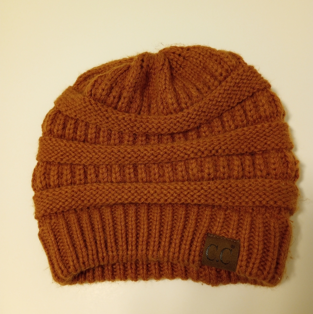 C.C. Chunky Knit Rust Beanie